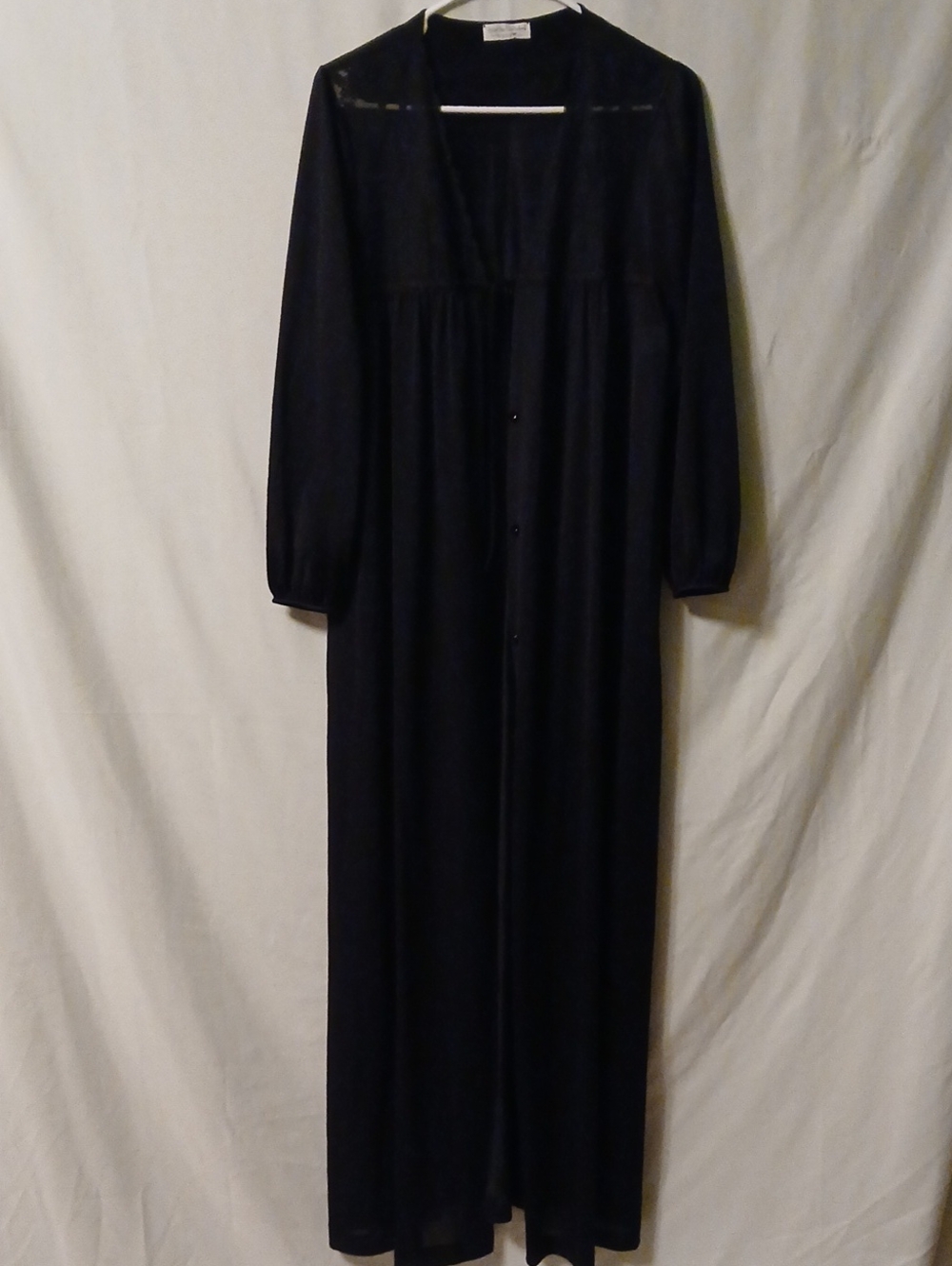 Diane Von Furstenberg Black Long Button-Front Robe